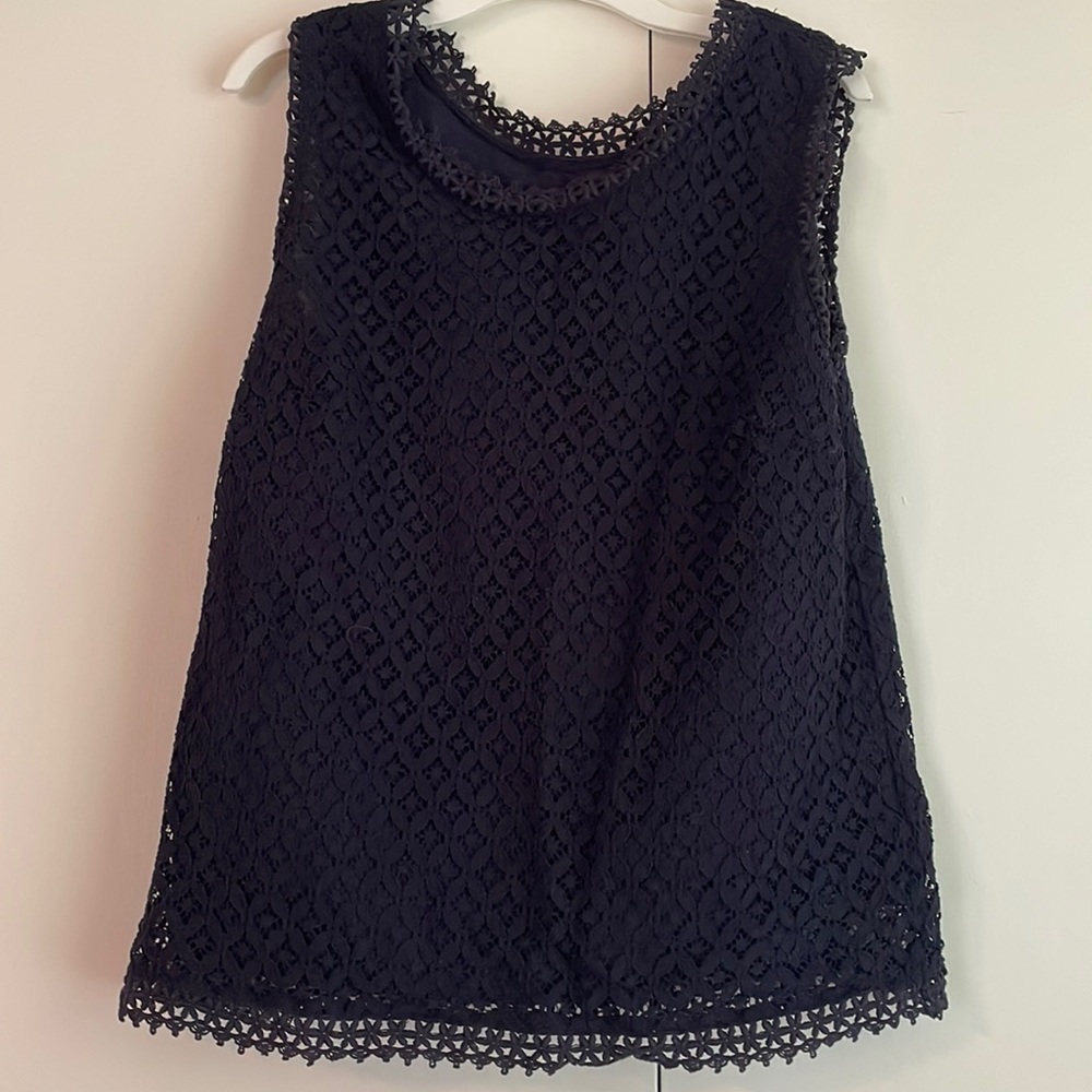 Navy lace top